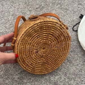 Amerii Woven Tan Crossbody Bag